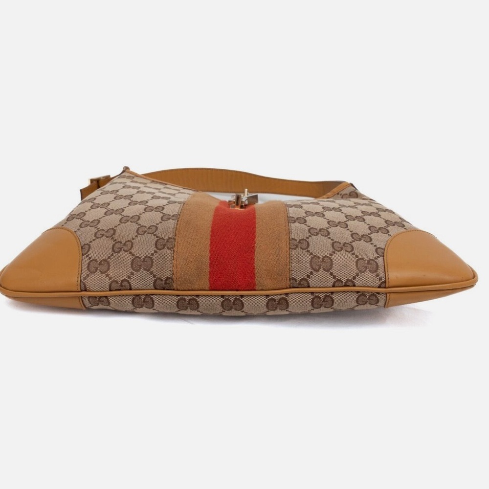 GUCCI Jackie Sherry Line GG Canvas Shoulder Bag Beige Red - Picture 6 of 11
